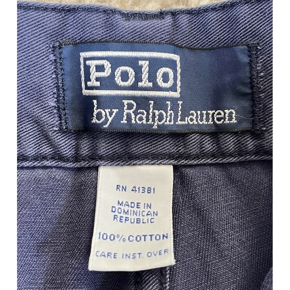 Polo Ralph Lauren Chino Relax Fit Shorts Men 40W Blue 100% Cotton EUC Vintage - Picture 9 of 11